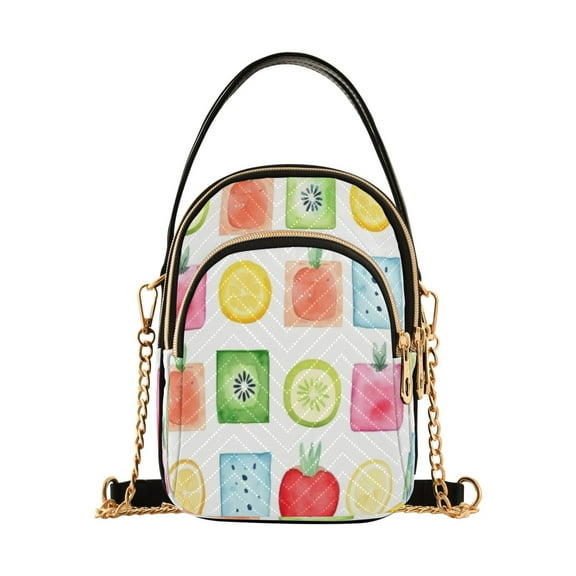 ALAZA Chain Crossbody Bags for Women Fruits Different Shoulder Handbag Phone Purse