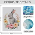 thumbnail image 3 of Diamond Art Kit for Adults, Rabbit Floral Wreath Blossom Portrait Diamond Painting for Adults Beginners, 5D DIY Diamond Art Painting Kits, Colorful Diamond Painting Craft for Home Decor 12x16, 3 of 7