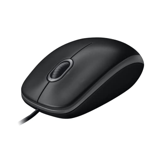 Logitech M100 Mouse con Cable USB, 3 Botones, Seguimiento Óptico, 1000 DPI, Ambidiestro, Compatible con PC, Mac, Laptop - Negro