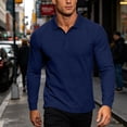 thumbnail image 2 of SAWOBUUN Men's Solid Long Sleeve Golf Shirt Regular Fit Casual Work Uniform Top Classic Soft Breathable Tee, 2 of 9