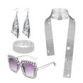 thumbnail image 1 of Cateissary Gafas de lentejuelas brillantes, accesorios deslumbrantes para disfraces de discoteca que hacen que parezcan aún más deslumbrantes. Kits de decoración para fiestas conjunto 8, 1 of 6