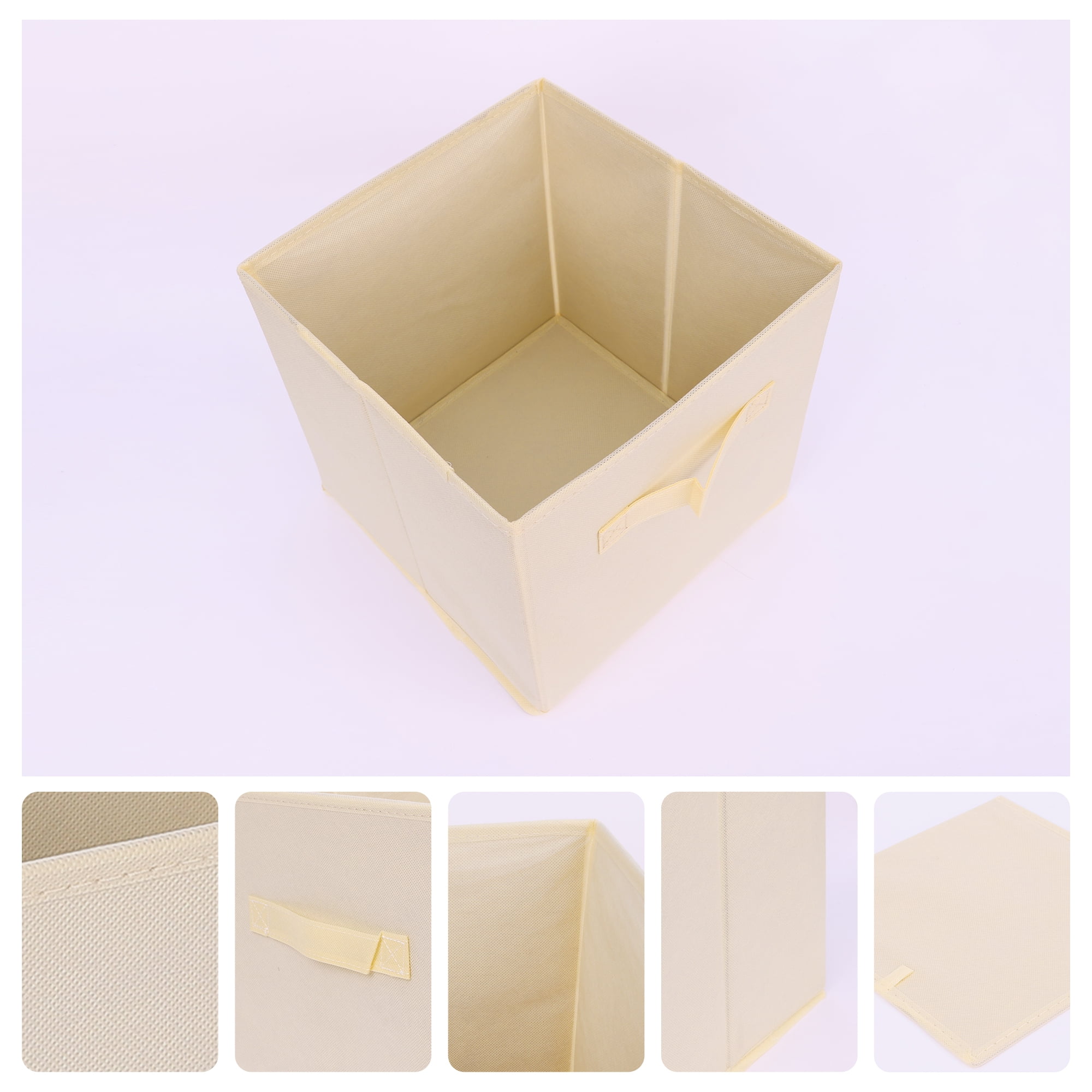 Unique Bargains Fabric Storage Cube Storage Bin Beige 15*13*13in