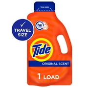 (2 pack) Tide Ultra Concentrated Laundry Detergent and Washing Soap, Travel Size, 1.31 fl oz