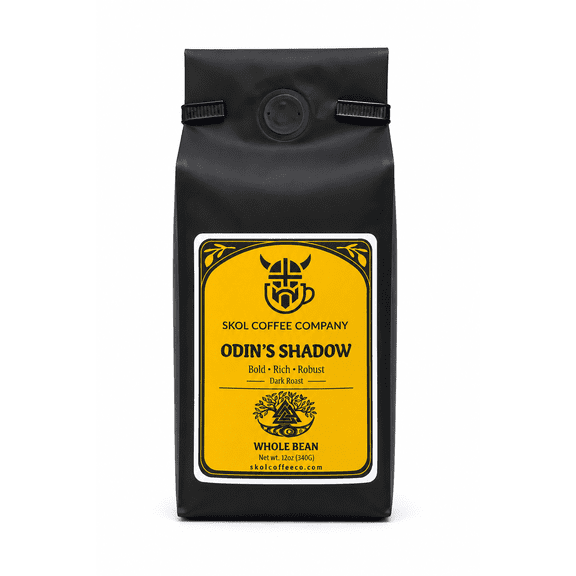 Skol Coffee Co Odin’s Shadow Dark Roast Whole Bean Coffee, 12 oz