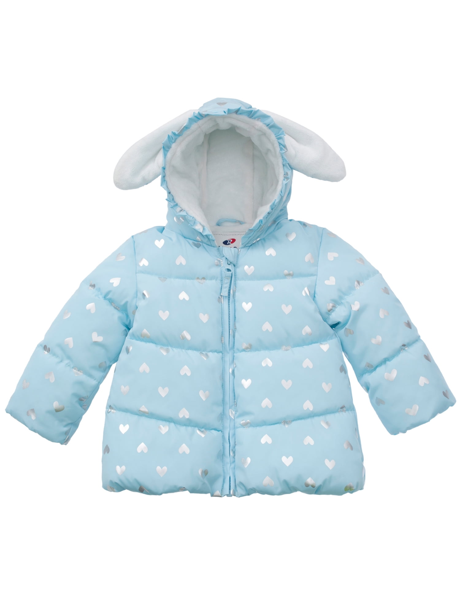 Rokka&Rolla Baby Girls' Water-Resistant Soft Mini Fur Lined Puffer Jacket Coat for Newborn Infant Toddler 