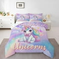 thumbnail image 2 of Erosebridal Unicorn Bedding Twin Comforter Set, Stars Print Reversible, Ultra Soft 2-Piece, 2 of 6