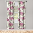thumbnail image 3 of Ambesonne Floral Curtains, Valentine Rose Flowers Plot, Pair of 28"x84", Pale Fuchsia and Sepia, 3 of 5