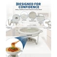 thumbnail image 2 of Garvee 6 Pack Round Chafing Dishes for Buffets, 5QT Maifanite-Coated White Chafing Dish Buffet Set with Glass Lids, Stainless Steel  Commercial Food Warmers for Parties, Wedding, Restaurant, Catering, 2 of 7
