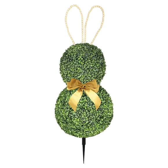 NAOJIE Faux Bunny Topiary Bonsai Tree - Artificial Rabbit Topiaries Plant with Swaying Ears & Bow Tie for Home Decorations,Easter Topiary(with Ground Spikes,30")