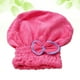 thumbnail image 2 of Gorra linda para secar el cabello del Bowknot Gorro de baño de vellón de coral Gorro de baño elástico (Rosa Roja), 2 of 6