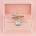 thumbnail image 5 of 7MM Heart Shape Wrap Bypass Ring Natural Ethiopian Opal 925 Silver Rose Vermeil Women Valentines Day Gifts Rings, 5 of 7