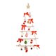 thumbnail image 2 of Decoración de árbol de Navidad para colgar en la pared de madera con colgantes, adorno navideño para rojo, 2 of 9