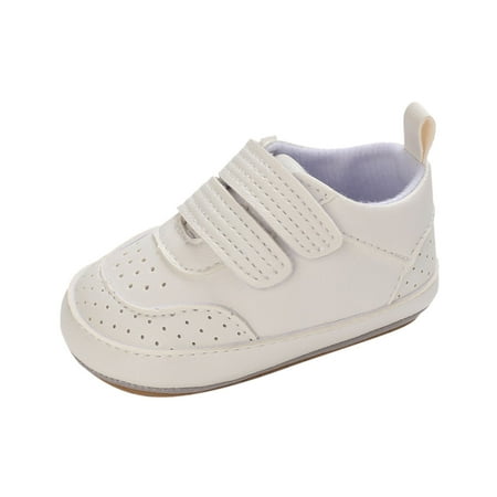 

Spring And Autumn Children Baby Toddler Shoes Boys And Girls Flat Bottom Non Slip Lightweight Comfortable Double Hook Loop Solid Color Simple Style