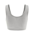 thumbnail image 3 of FashionMille Women's Sexy Snap Trim Front Knit Ribbed Casual Basic Crop BraTank Top, 3 of 5