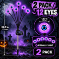thumbnail image 2 of LOMYOLO Halloween Solar Eyeball Lights Outdoor, 2 Pack 12 LED Scary Swaying Eye Landscape Path Lights Waterproof Solar Garden Lights for Yard Lawn Walkway Patio Halloween Decorations Party Decor, 2 of 8