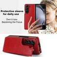 thumbnail image 6 of Nalacover for Samsung Galaxy Z Fold5 Kickstand Wallet Case with Card Slots, Luxury PU Leather Shockproof  Magnetic Secure Button Folding Phone Case for Samsung Galaxy Z Fold5,Red, 6 of 9