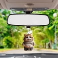 thumbnail image 4 of Cute Dog Cat Car Mirror Hanging Accories, 2D Flat Acrylic Cute Cats and Dogs with Chubby Little Bellies, Car Interior Rearview Pendant Fny Cat Themed Present for Cat Lovers F1X6, 4 of 9