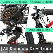 Eurobike XC550 Road Bike 21-Speed Shimano Gears 700c Wheels Racing Bicycle for Men, 54cm, Black