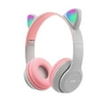 thumbnail image 6 of Bluetooth Headphones Over Ear, Cat Ear Luminous Bluetooth Headset, Cute Cat Ear Bluetooth Headphones with Built-in Mic, Foldable Wireless Headset, for Home Office Cellphone E7N6, 6 of 8
