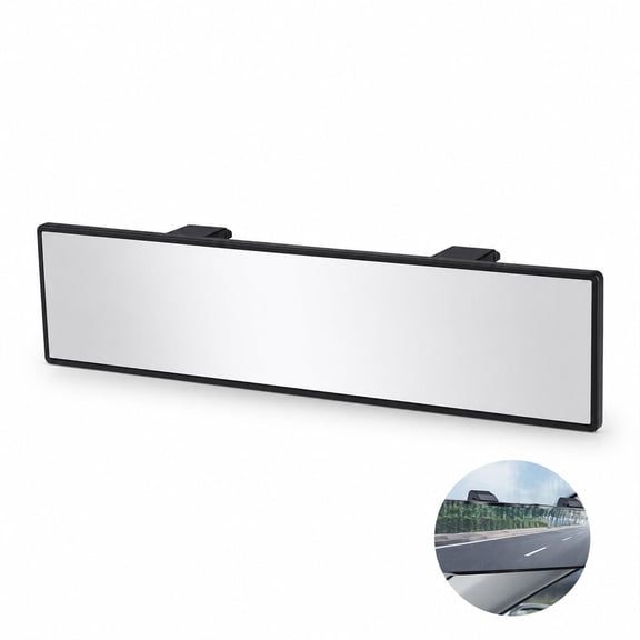 1 pcs Car Clip-on Wide-Angle Panoramic Rearview Mirror: Universal 11.81-inch panoramic mirror, automotive accessory. Suitable for various car models, effectively reducing blind spots.