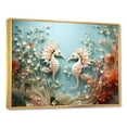 thumbnail image 2 of Designart "Collage Of Aquarelle Sea Dragons Dance" Coastal Coral Under Water Floater Framed Wall Art Living Room, 2 of 5