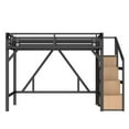 thumbnail image 3 of Bellemave Full Size Loft Bed with Stairs and Wardrobe, Metal Gaming Loft Bed Frame with Charging Station & LED Light, Heavy-Duty Loft Beds with Beside Shelf for Teens Adults(Natural), 3 of 7