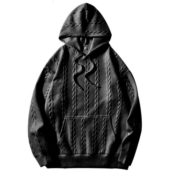 SNOWSONG Mens Hoodie, Big and Tall Hoodie Men's Fall Casual Long Sleeve Drawstring Hooded Sweatshirt with Pocket, Oversized Hoodie, Mens Hoodies Pullover Black L