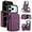 Dark Purple, variant on Crossbody Wallet Case for iPhone 17 Pro, RFID Blocking Zipper Handbag Purse Flip Cover, Kickstand Folio Case Card Slots Holder Wrist Strap Lanyard