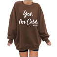 thumbnail image 2 of Nouveau Womens Tops 2023 Imprimé Ample Col Rond Manches Longues Polaire Décontractée Coupe Oversize Pull-Over for Women, 2 of 8