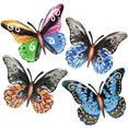 thumbnail image 1 of Mariposas Decoración de jardín al aire libre 4 piezas, decoración de pared de metal, dise?o Sala de estar Decoración de cocina Decoración de dormitorio Marco Estatua Esculturas y estatuas de jardín interior al aire libre LingWen 8390612306464, 1 of 1