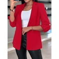 thumbnail image 3 of Womens Long Sleeve Blazer Business Casual Open Front Work Office Suit Jackets Red L, 3 of 4