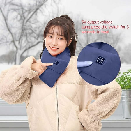 Beanie Cap Winter Neck Warmer USB Heating Heated Hat Scarf Set Knitted Beanies