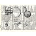 Hot Air Balloons - Dictionary Art Print Printed On Authentic Vintage ...