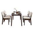 thumbnail image 2 of Tcbosik 5-Piece Modern Dining Table Set, 46.9" Wooden Table & 4 Upholstered Chairs, Kitchen Table Set for Home, Apartment, Walnut, 2 of 11