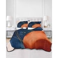 thumbnail image 3 of Navy Blue Burnt Orange King Size Down Alternative Comforter, Lightweight Comforter Quilt Bedding Set with Pillow Shams Boho Artwork Geometric Modern All Seasons Bed Comforter Duvet Insert 96"x106", 3 of 7