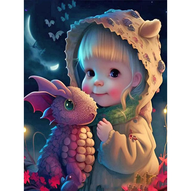 Pintura de diamante 5D DIY Taladro redondo completo Chica Kit Arte Decoración del hogar (E2616) Hugtrwg Para estrenar