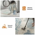 thumbnail image 5 of Blue Coastal Nautical Bathroom Rug 2'x3', Beach Sea Turtle Ocean Coral Starfish Low Profile Front Entryway Rug with Tassels, Woven Cotton Washable Kitchen Mat Carpet for Foyer Bedroom Back Door Decor, 5 of 9