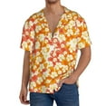 thumbnail image 3 of Xecao offers the Orchids Flowers for Men's Casual Short-sleeved Shirt, a button-up collared shirt with a pocket, perfect for beach vacations and yacht travel in the Small size., 3 of 7