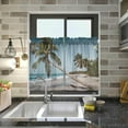 thumbnail image 7 of Palm Tree Kitchen Curtains 2 Panels UV Protected Tier Curtains, Half Window Curtains Kitchen Tiers for Guest Room Bathroom Sink Laundry Room Basement,24"x27", 7 of 7
