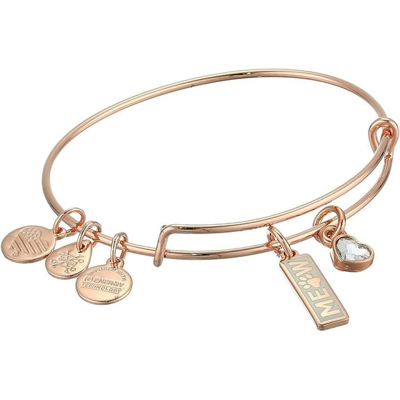 Alex and ANI Duo Charm Meow and Woof Bangle Bracelet Rose Gold/Meow One Size