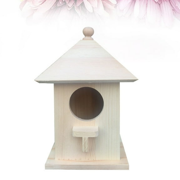 unbranded  Solid Wood Bird House Houses for outside Hanging Outdoor Birds Feeders Outdoors Child
