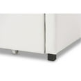 thumbnail image 4 of Baxton Studio Vera Modern and Contemporary White Faux Leather Upholstered Curved Sofa Twin Daybed with Roll-Out Trundle Guest Bed, 4 of 9