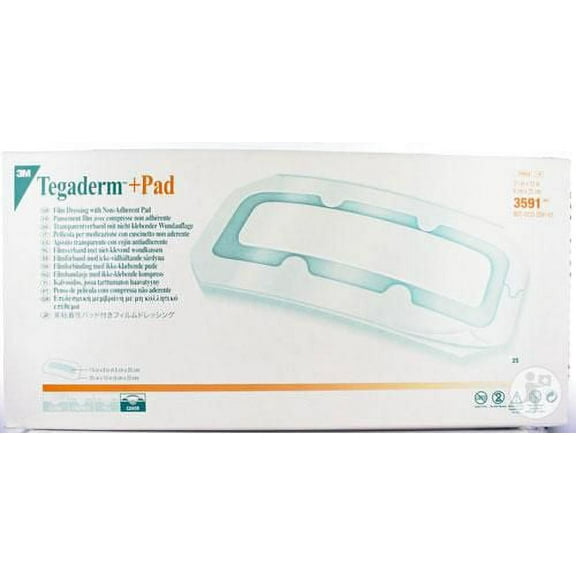 3M Tegaderm Transparent Film Dressing 3.5 x 10 Inch, Latex Free, Sterile, Box of 25
