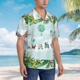 thumbnail image 2 of KLL Men's Hawaiian Shirt Short Sleeve Button Down Beach Shirts-Animals Riding Across The Sky, 2 of 5