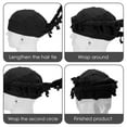 thumbnail image 4 of DODAMOUR Cotton Satin Durag Head Wraps, Vintage Ethnic Turban for Men, Lined Halo Turban for Women, Tassel Beanie for Causal Life Outdoor (Black), 4 of 8