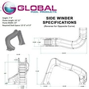 Global Pool Products Side Winder Inground Swimming Pool Water Slide Deck Mounted Left Curve Turn Sand Gppssw-Sand-L