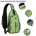thumbnail image 2 of Coffee and Kawaii Food Sling Backpack, Cute Peach and Sausage Print Crossbody Daypack with Retro BBQ and Pastel Fruit Design, 2 of 3
