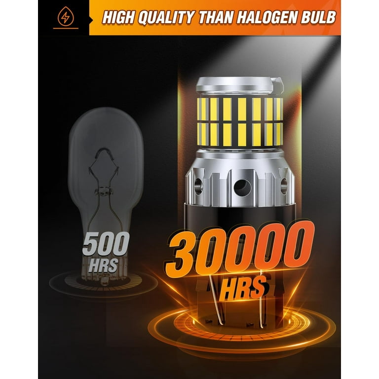 2x 7440 7441 LED Reverse Light Bulbs – Cool White 6500K – AUXITO – Extremely Bright 4000LM