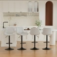 thumbnail image 3 of Hawsaiy Adjustable Bar Stools Set of 2, Swivel Counter Height Bar Chairs with Back, Modern Technical Fabric Barstools for Kitchen Island & Home, White, 3 of 11