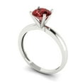 thumbnail image 2 of 1 ctw Solitaire Anniversary Ring for Women | Round Cut Natural Garnet | Hyperallergenic Solid 14K White Gold, 2 of 5